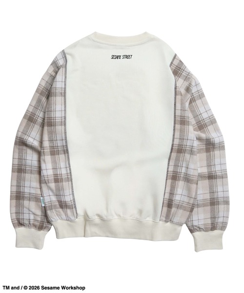 Ha-Li-C STORE（ハリックストア）の「【セサミストリート】切替チェックスウェット（スウェット・メンズ・ネイビー/チャコールグレー/オフホワイト・MEDIUM/LARGE/X-LARGE）」の10枚目の写真