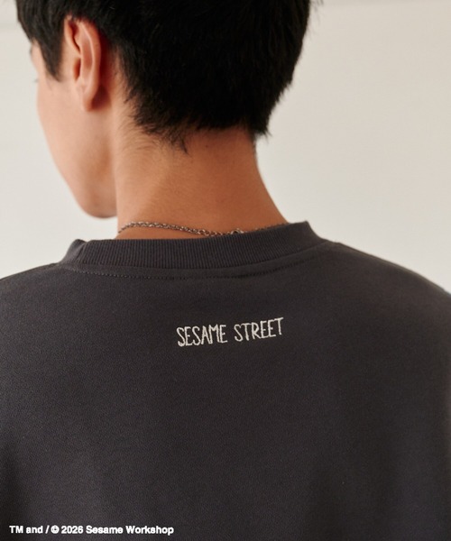 Ha-Li-C STORE（ハリックストア）の「【セサミストリート】切替チェックスウェット（スウェット・メンズ・ネイビー/チャコールグレー/オフホワイト・MEDIUM/LARGE/X-LARGE）」の16枚目の写真