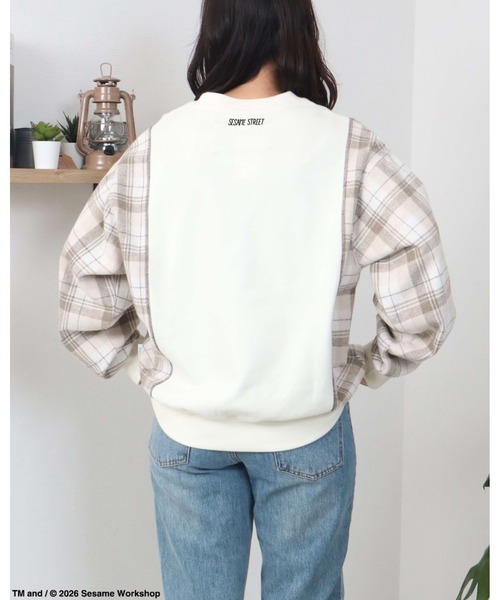 Ha-Li-C STORE（ハリックストア）の「【セサミストリート】切替チェックスウェット（スウェット・メンズ・ネイビー/チャコールグレー/オフホワイト・MEDIUM/LARGE/X-LARGE）」の8枚目の写真