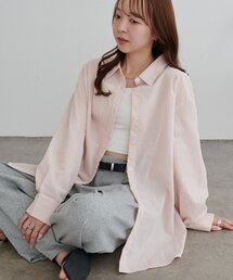 【WEB限定】バックスリットシアーストライプシャツ