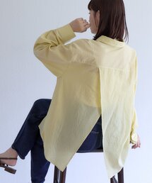 【WEB限定】バックスリットシアーストライプシャツ