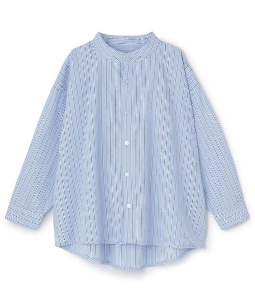 b・ROOM(ビールーム)の「バンドカラーシャツ【子供服】【キッズ】【男の子】(シャツ/ブラウス・キッズ・オフホワイト/グレイッシュベージュ/ブラック/サックスブルー・110cm/120cm/130cm/100cm/140cm/150cm)」の4枚目の写真