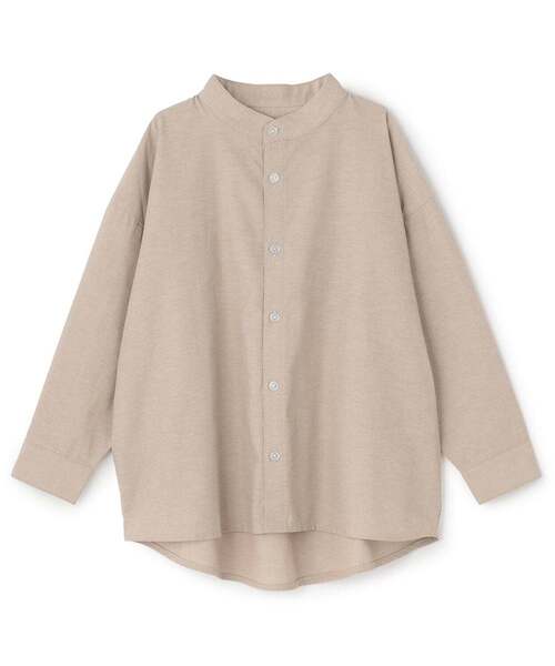 b・ROOM(ビールーム)の「バンドカラーシャツ【子供服】【キッズ】【男の子】(シャツ/ブラウス・キッズ・オフホワイト/グレイッシュベージュ/ブラック/サックスブルー・110cm/120cm/130cm/100cm/140cm/150cm)」の3枚目の写真