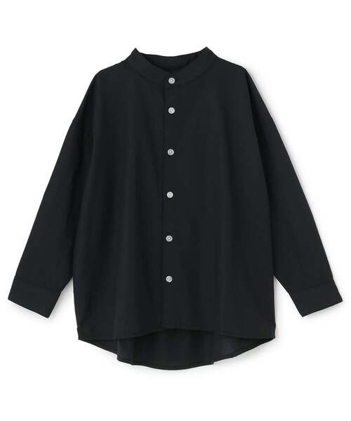 b・ROOM(ビールーム)の「バンドカラーシャツ【子供服】【キッズ】【男の子】(シャツ/ブラウス・キッズ・オフホワイト/グレイッシュベージュ/ブラック/サックスブルー・110cm/120cm/130cm/100cm/140cm/150cm)」の2枚目の写真
