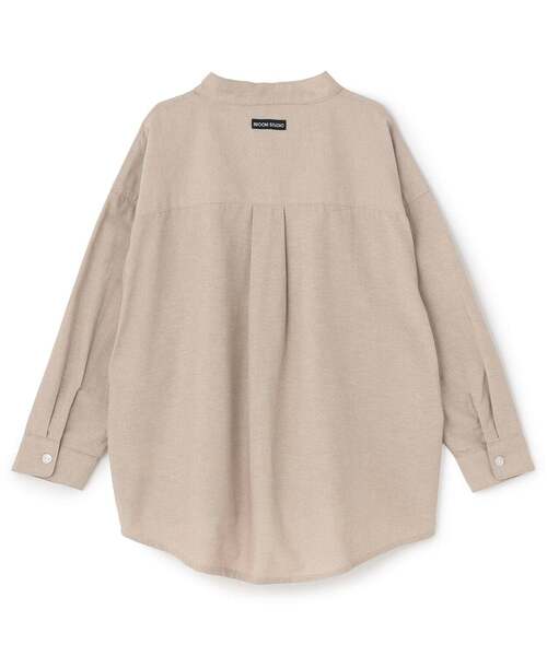 b・ROOM(ビールーム)の「バンドカラーシャツ【子供服】【キッズ】【男の子】(シャツ/ブラウス・キッズ・オフホワイト/グレイッシュベージュ/ブラック/サックスブルー・110cm/120cm/130cm/100cm/140cm/150cm)」の5枚目の写真