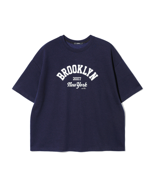 ADHOC(アドホック)の「女性ヴィンテージムードブルックリンレタリングセミルーズフィット半袖Tシャツ (NAVY) (HC5STA1)(Tシャツ/カットソー・レディース・その他・FREE)」の1枚目の写真