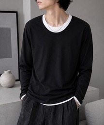 【Bls】 【ZM】【Bling Leads】レイヤード風 UネックロンTEE