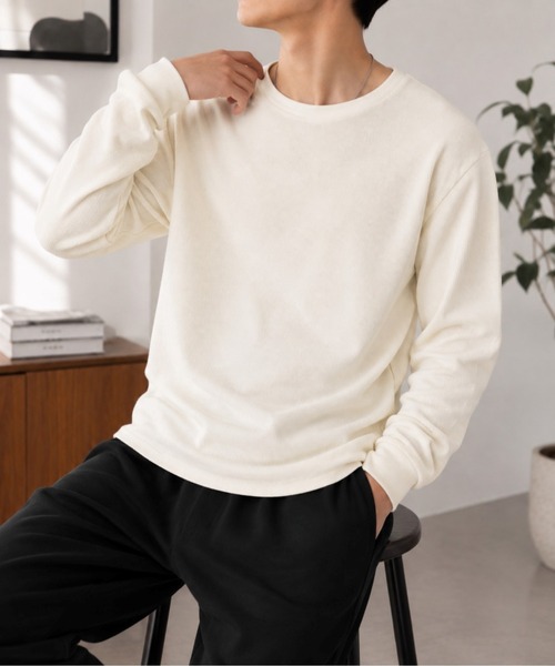 UP START（アップスタート）の「【Bls】 【ZM】【Bling Leads】サーマルワッフル クルーネック長袖TEE(BL)（Tシャツ/カットソー・メンズ・ブラウン/チャコールグレー/ライトブルー/アイボリー・LARGE/X-LARGE/MEDIUM）」の5枚目の写真