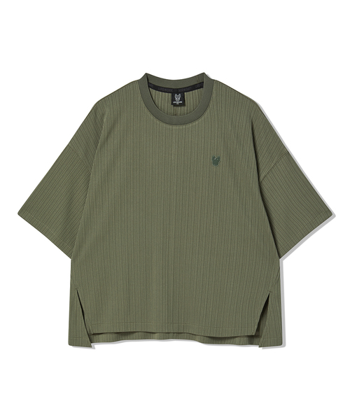 LIFE WORK(ライフワーク)の「女性)ハイドプリーツ半袖Tシャツ(Tシャツ/カットソー・レディース・カーキ/ブラック・FREE)」の1枚目の写真