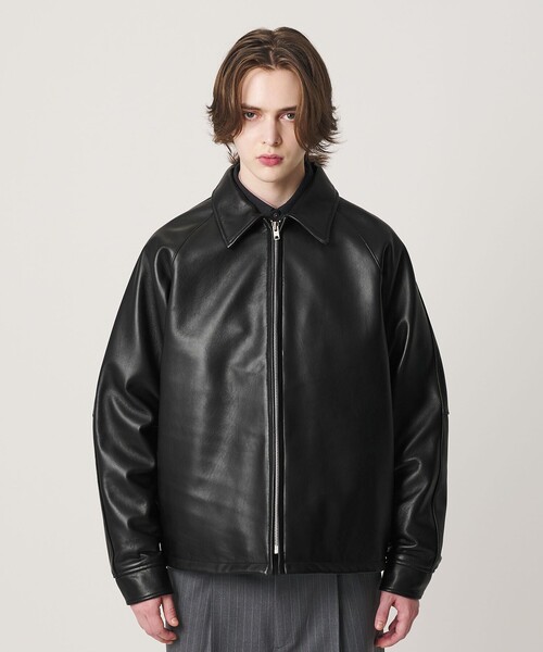 Schott（ショット）の「【別注】＜Schott＞レザー チェック ブルゾン（その他アウター・メンズ・ブラック・M/L/XL）」の7枚目の写真