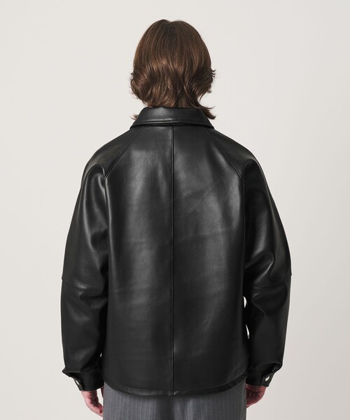 Schott（ショット）の「【別注】＜Schott＞レザー チェック ブルゾン（その他アウター・メンズ・ブラック・M/L/XL）」の9枚目の写真