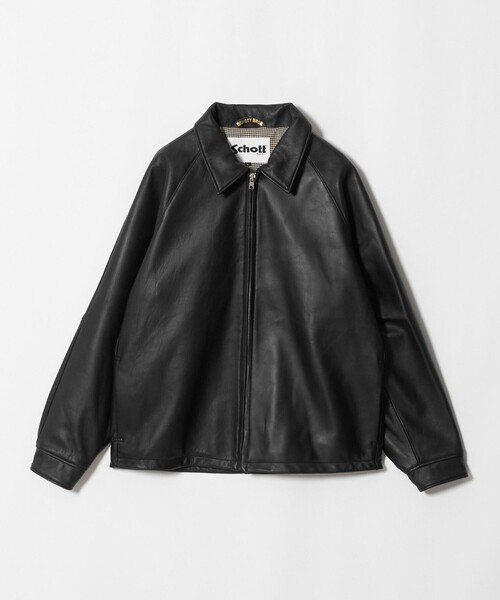 Schott（ショット）の「【別注】＜Schott＞レザー チェック ブルゾン（その他アウター・メンズ・ブラック・M/L/XL）」の12枚目の写真