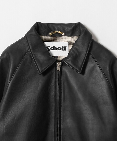 Schott（ショット）の「【別注】＜Schott＞レザー チェック ブルゾン（その他アウター・メンズ・ブラック・M/L/XL）」の14枚目の写真