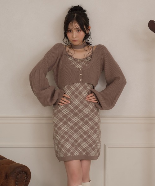 apres jour(アプレジュール)の「【3点セット】レイヤードチェックニットミニワンピース(ワンピース・レディース・ブラック/スモークピンク/ライトベージュ・SMALL/MEDIUM/X-LARGE)」の14枚目の写真