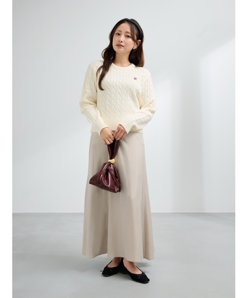 COHINA(コヒナ)の「フィブリルシルキーフレアスカート 【低身長・小柄女性】(スカート・レディース・ライトベージュ/ブラウン/チャコール・XS-Regular/S-Regular/S-Short/XS-Short)」の12枚目の写真
