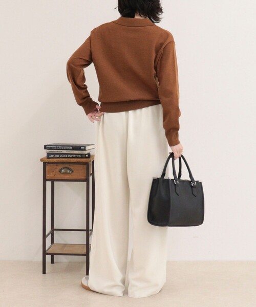 fredy emue（フレディエミュ）の「【リピーター続出！/4サイズ展開】とろみWarmストレートイージーパンツ（その他パンツ・レディース・オフホワイト/ブラック/キャメル/チャコールグレー・34/36/38/39）」の5枚目の写真