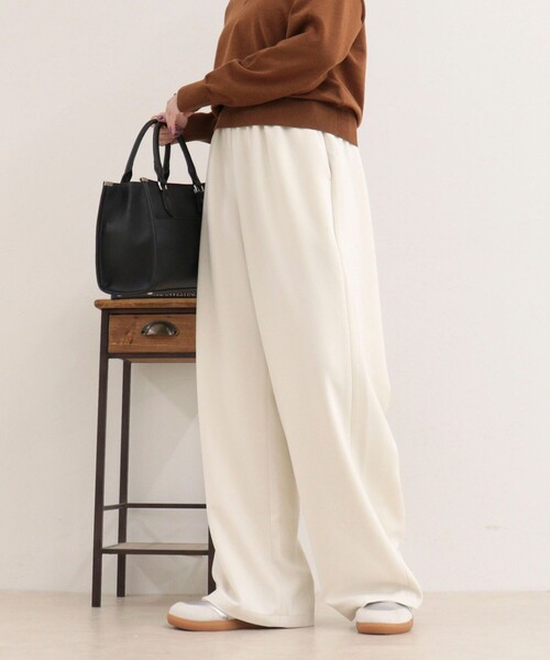 fredy emue（フレディエミュ）の「【リピーター続出！/4サイズ展開】とろみWarmストレートイージーパンツ（その他パンツ・レディース・オフホワイト/ブラック/キャメル/チャコールグレー・34/36/38/39）」の10枚目の写真
