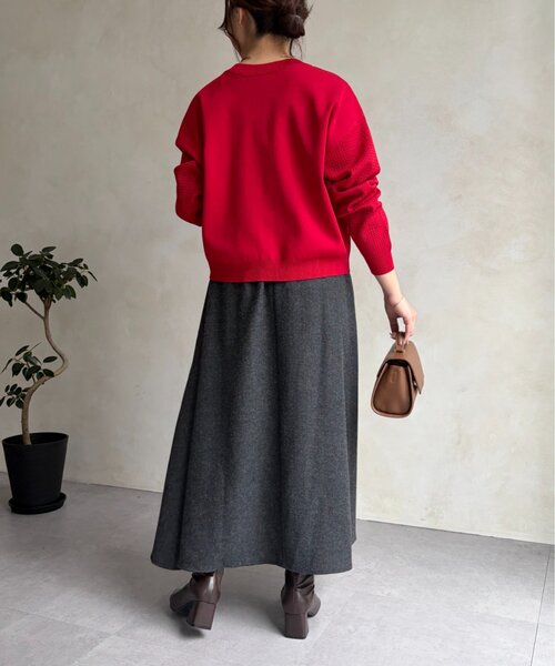 Jena espace merveilleux（ジェナ　エスパスメルヴェイユ）の「ヘリンボーンフレアスカート（スカート・レディース・ベージュ/チャコールグレー・FREE）」の16枚目の写真