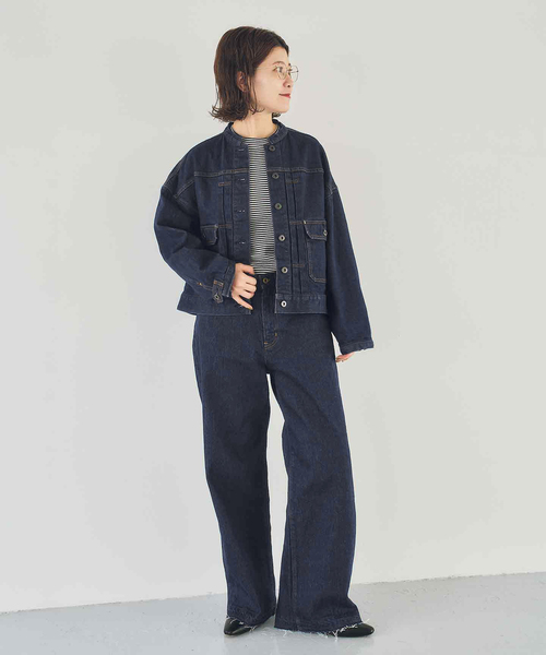 Spick & Span(スピックアンドスパン)の「《40周年 / 》5 1/2 40th LOOSE-STRAIGHT DENIM(デニムパンツ・レディース・ネイビー・29/28/27/26)」の6枚目の写真