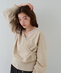 Omekashi | レースカシュクールニット(ニット/セーター)