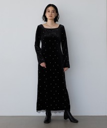 A part by（アパートバイ）の「スノーベロアレースツキワンピース（ワンピース・レディース）」