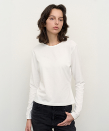 DEL MAR（デルマー）の「ESSENTIALS セミスリムフィット モダール ロングスリーブ - ホワイト（Tシャツ/カットソー）」