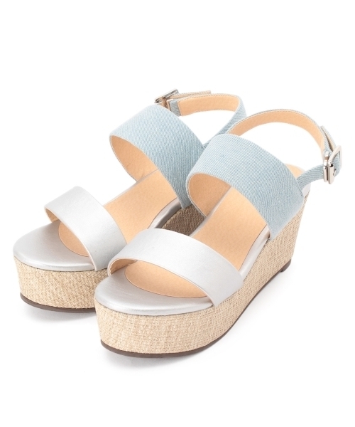 THE EMPORIUM(ジエンポリアム)の「ダブルベルトサンダル(サンダル・レディース・ブラック/ブルー/ブルー系その他/グリーン・35/45)」の4枚目の写真