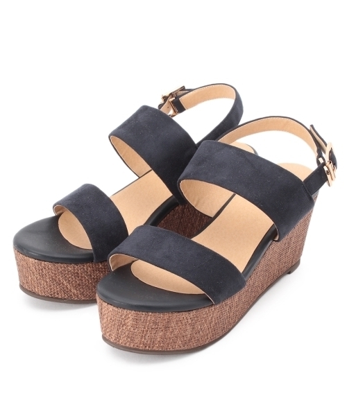 THE EMPORIUM(ジエンポリアム)の「ダブルベルトサンダル(サンダル・レディース・ブラック/ブルー/ブルー系その他/グリーン・35/45)」の3枚目の写真