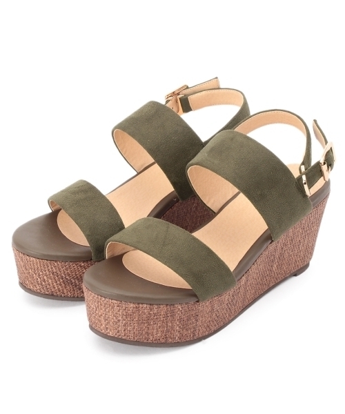 THE EMPORIUM(ジエンポリアム)の「ダブルベルトサンダル(サンダル・レディース・ブラック/ブルー/ブルー系その他/グリーン・35/45)」の2枚目の写真