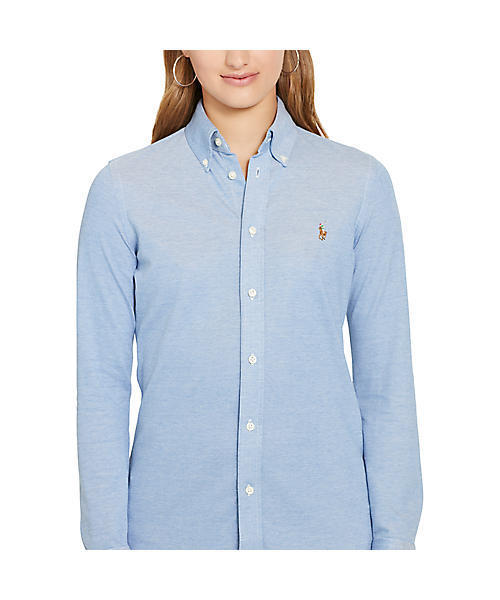 POLO RALPH LAUREN(ポロ ラルフ ローレン)の「ニット コットン オックスフォード シャツ(シャツ/ブラウス・レディース・ブルー系9・LARGE/MEDIUM/SMALL/X-LARGE/X-SMALL)」の4枚目の写真