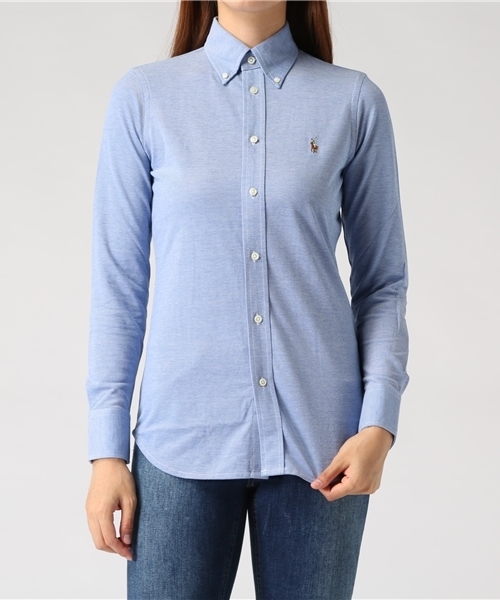 POLO RALPH LAUREN(ポロ ラルフ ローレン)の「ニット コットン オックスフォード シャツ(シャツ/ブラウス・レディース・ブルー系9・LARGE/MEDIUM/SMALL/X-LARGE/X-SMALL)」の9枚目の写真