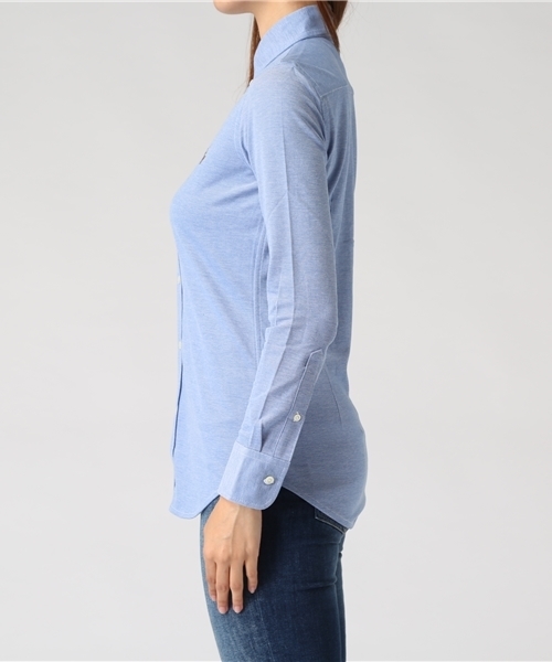 POLO RALPH LAUREN(ポロ ラルフ ローレン)の「ニット コットン オックスフォード シャツ(シャツ/ブラウス・レディース・ブルー系9・LARGE/MEDIUM/SMALL/X-LARGE/X-SMALL)」の11枚目の写真