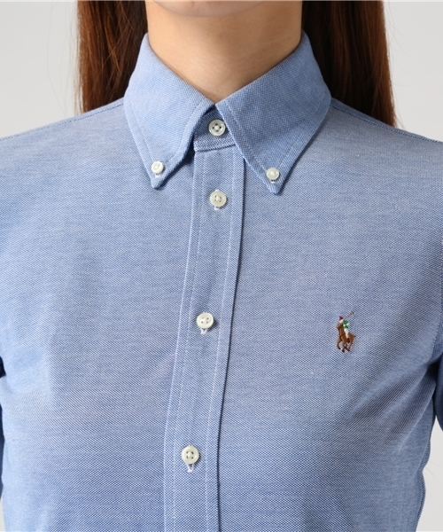 POLO RALPH LAUREN(ポロ ラルフ ローレン)の「ニット コットン オックスフォード シャツ(シャツ/ブラウス・レディース・ブルー系9・LARGE/MEDIUM/SMALL/X-LARGE/X-SMALL)」の13枚目の写真