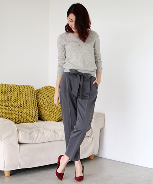 N.（N. Natural Beauty Basic）（エヌエヌナチュラルビューティーベーシック）の「ギャザーイージーパンツ（その他パンツ・レディース・ブラック/ボルドー/ベージュ/グレー・MEDIUM）」の3枚目の写真