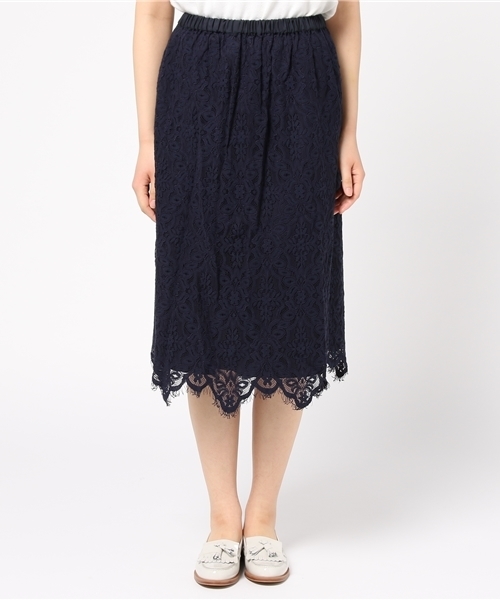 POU DOU DOU（プードゥドゥ）の「スカラップラッセルレーススカート（スカート・レディース・アイボリー/ライトブルー/ネイビー・3）」の9枚目の写真