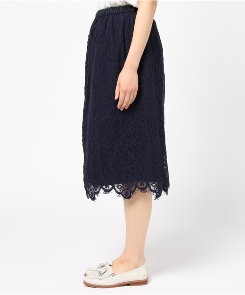 POU DOU DOU（プードゥドゥ）の「スカラップラッセルレーススカート（スカート・レディース・アイボリー/ライトブルー/ネイビー・3）」の10枚目の写真