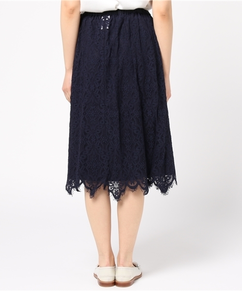 POU DOU DOU（プードゥドゥ）の「スカラップラッセルレーススカート（スカート・レディース・アイボリー/ライトブルー/ネイビー・3）」の4枚目の写真