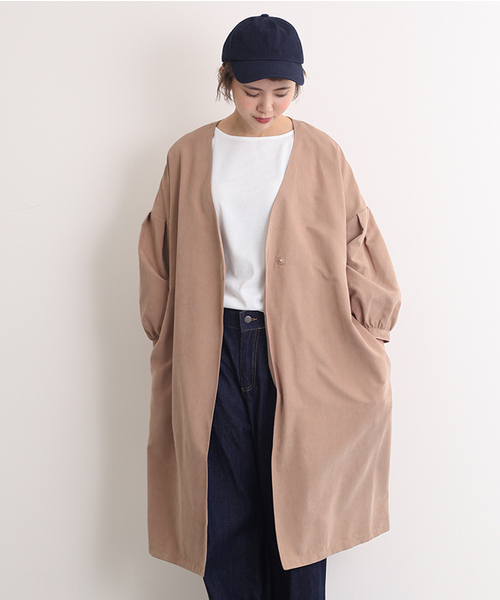 MERLOT（メルロー）の「ピーチウエストリボンボリューム袖スプリングコート501-4591（その他アウター・レディース・ネイビー/キャメル/ブラック/ピンクベージュ/カーキ・FREE）」の19枚目の写真