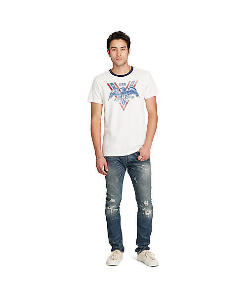Denim & Supply Ralph Lauren(デニムアンドサプライラルフローレン)の「コットン グラフィック リンガーTシャツ(Tシャツ/カットソー・メンズ・クリーム・LARGE/SMALL/X-SMALL/MEDIUM)」の2枚目の写真