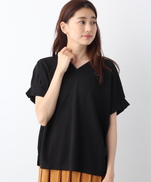 LEPSIM（レプシィム）の「ソデタック2WAYプルオーバーSS　763681（Tシャツ/カットソー・レディース・ダークネイビー/オフホワイト/ブラック/オリーブ・FREE）」の3枚目の写真