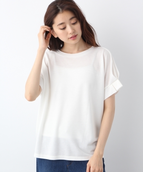 LEPSIM（レプシィム）の「ソデタック2WAYプルオーバーSS　763681（Tシャツ/カットソー・レディース・ダークネイビー/オフホワイト/ブラック/オリーブ・FREE）」の6枚目の写真