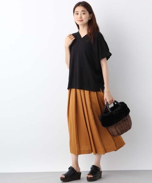 LEPSIM（レプシィム）の「ソデタック2WAYプルオーバーSS　763681（Tシャツ/カットソー・レディース・ダークネイビー/オフホワイト/ブラック/オリーブ・FREE）」の7枚目の写真