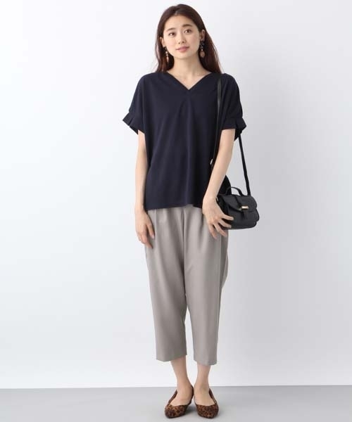LEPSIM（レプシィム）の「ソデタック2WAYプルオーバーSS　763681（Tシャツ/カットソー・レディース・ダークネイビー/オフホワイト/ブラック/オリーブ・FREE）」の14枚目の写真