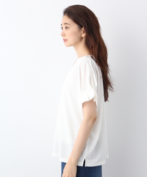 LEPSIM（レプシィム）の「ソデタック2WAYプルオーバーSS　763681（Tシャツ/カットソー・レディース・ダークネイビー/オフホワイト/ブラック/オリーブ・FREE）」の16枚目の写真