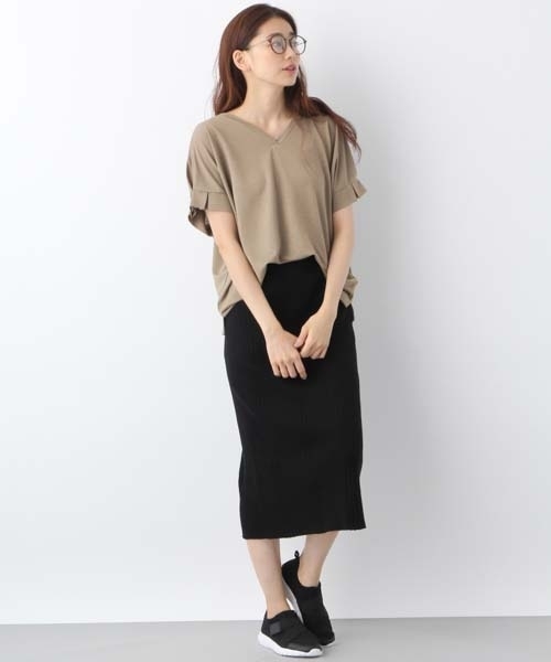 LEPSIM（レプシィム）の「ソデタック2WAYプルオーバーSS　763681（Tシャツ/カットソー・レディース・ダークネイビー/オフホワイト/ブラック/オリーブ・FREE）」の12枚目の写真