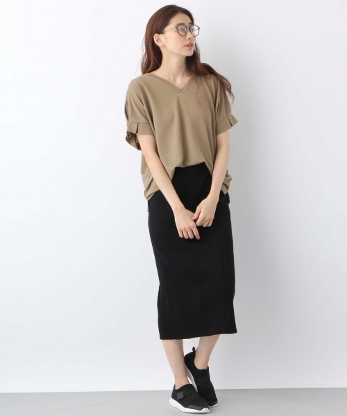 LEPSIM（レプシィム）の「ソデタック2WAYプルオーバーSS　763681（Tシャツ/カットソー・レディース・ダークネイビー/オフホワイト/ブラック/オリーブ・FREE）」の18枚目の写真