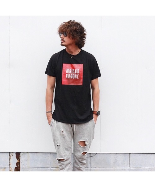 MAISON HONORE(メゾンオノレ)の「Tee-shirt homme Romuald(Tシャツ/カットソー)」|ブラック