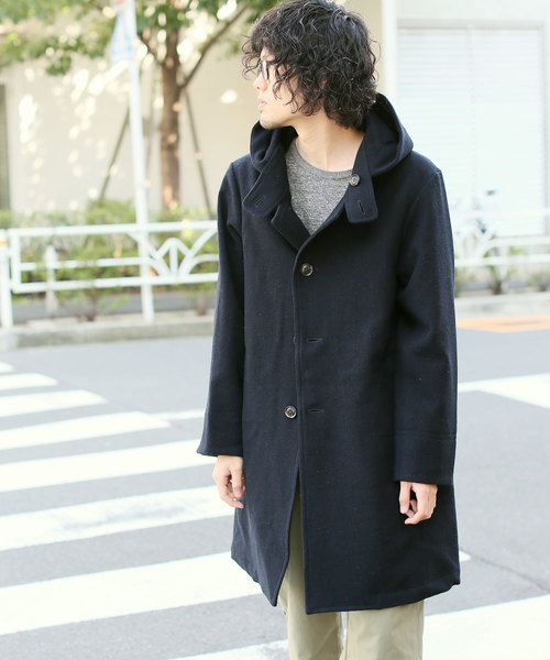 MARINERO（マリネロ）の「ドネガルツイード綾×やぶれ無地フードコート