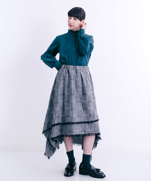 MERLOT（メルロー）の「フリルスタンドネックブラウス1342（シャツ/ブラウス・レディース・ブラック/レッド/オフホワイト/ブルーグリーン・FREE）」の8枚目の写真