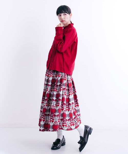 MERLOT（メルロー）の「フリルスタンドネックブラウス1342（シャツ/ブラウス・レディース・ブラック/レッド/オフホワイト/ブルーグリーン・FREE）」の19枚目の写真